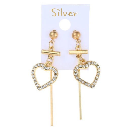 Faux diamond heart earrings