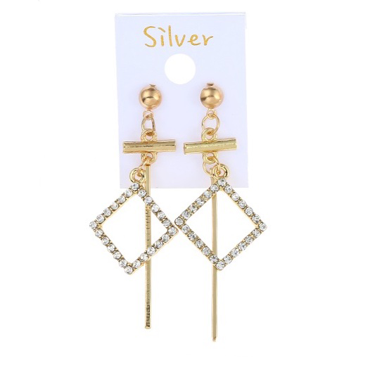 Dangle faux diamond earrings