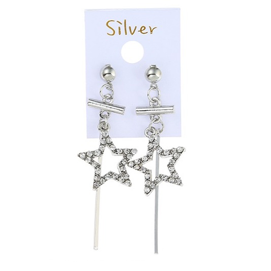 Faux diamond star earrings