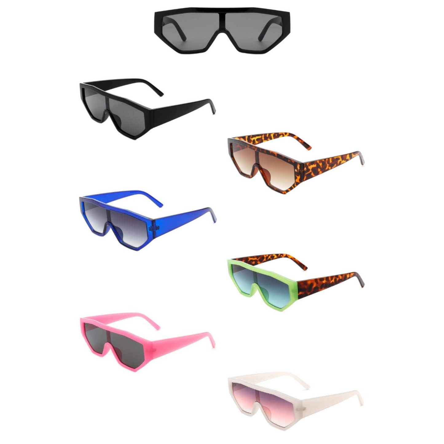 Geometric Square Oversize Futuristic Fashion Sunglasses