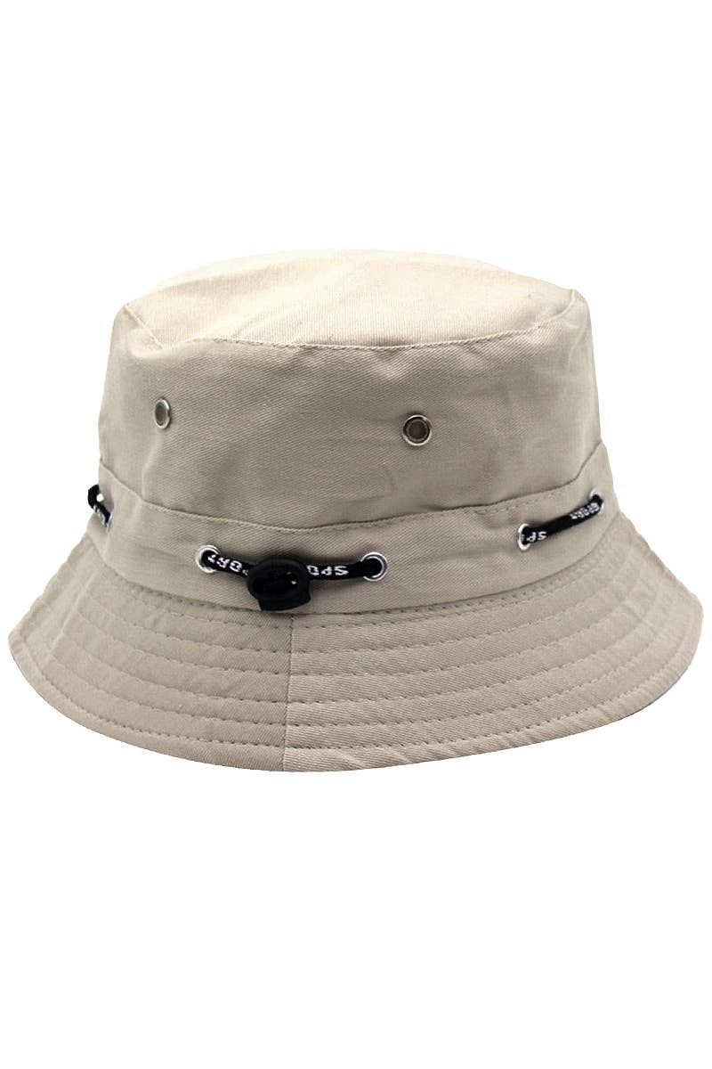 Retro Sporty Drawstring Polyester Bucket Hat - Unisex