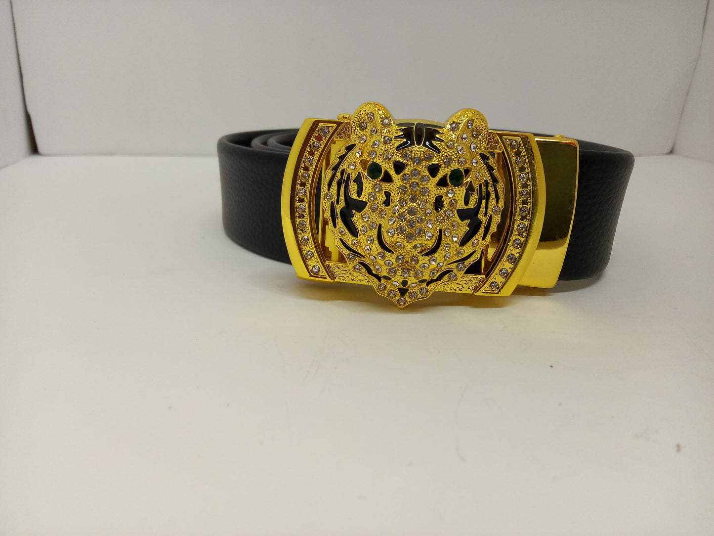 Men's tiger head buckle belt