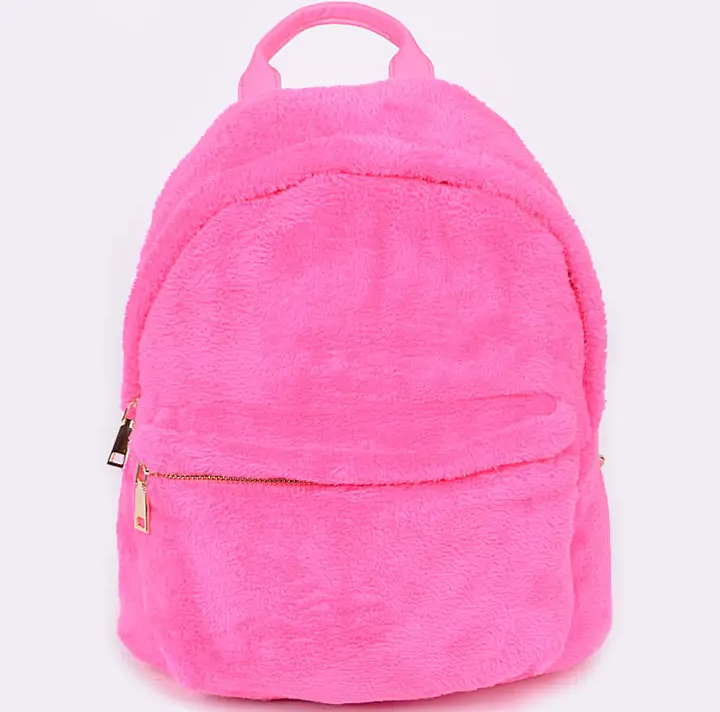 Faux fur backpack