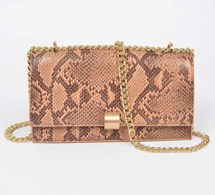 Snake print crossbody bag