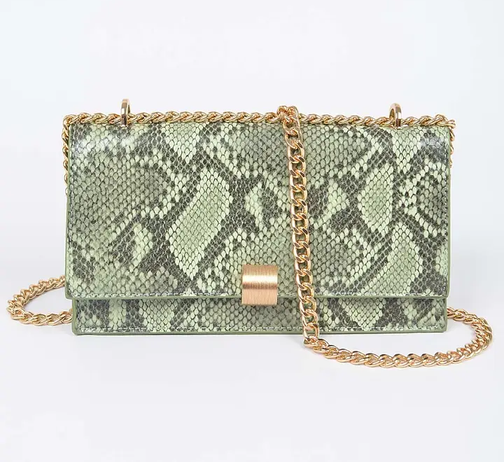 Snake print crossbody bag