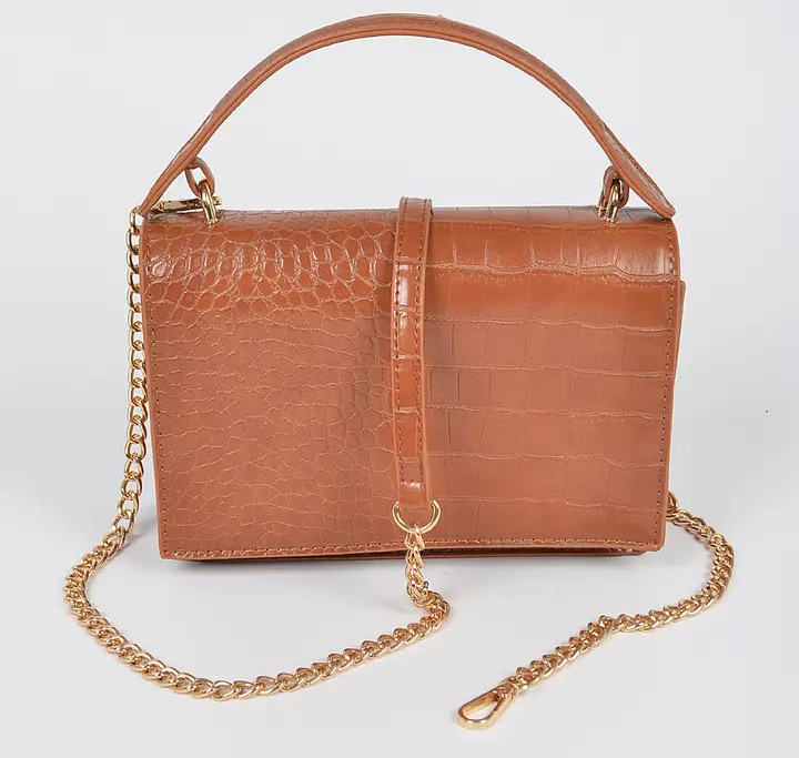 Faux croc crossbody