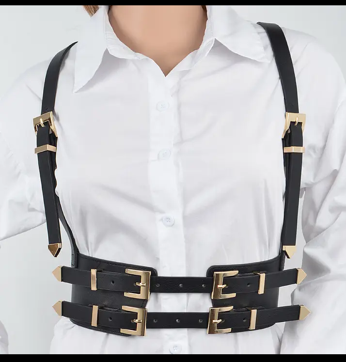 Multi buckle harness belt