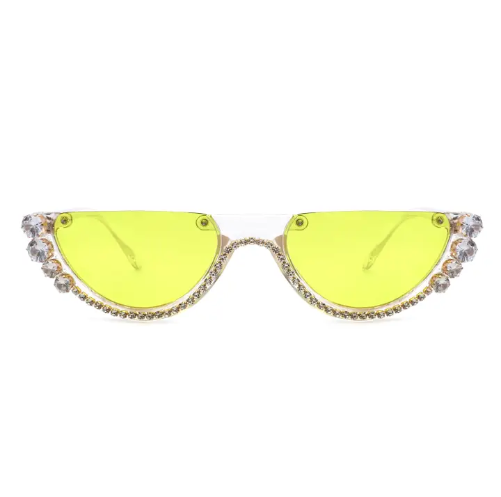 Half frame round cat eye sunglasses