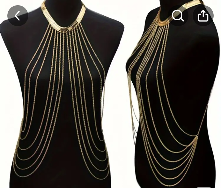 Body chain jewelry neacklace