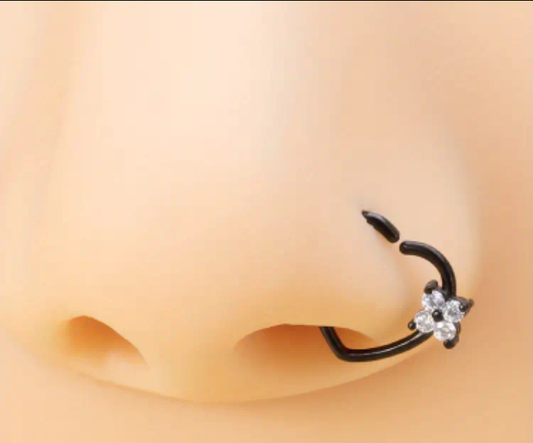 Hoop heart shaped nose ring