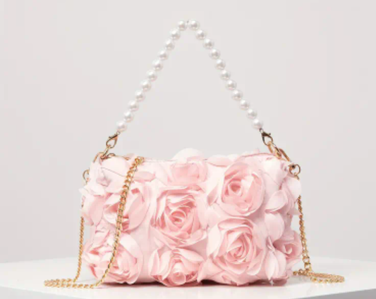 Rose design shoulder chain bag