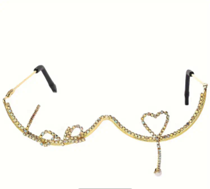 Rhinestone heart fashion glasses