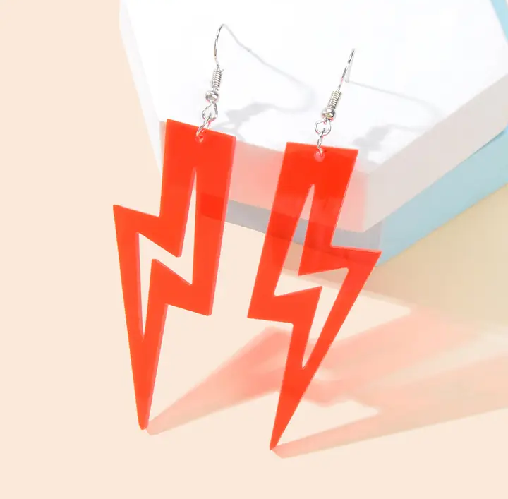 Acrylic dangle lightning earrings