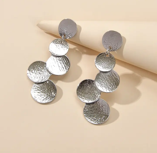 Circle disc coin statement earrin