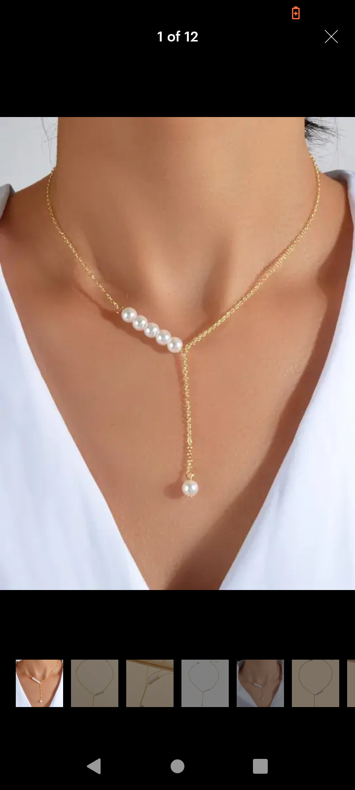 Pearl y shaped pendant necklace