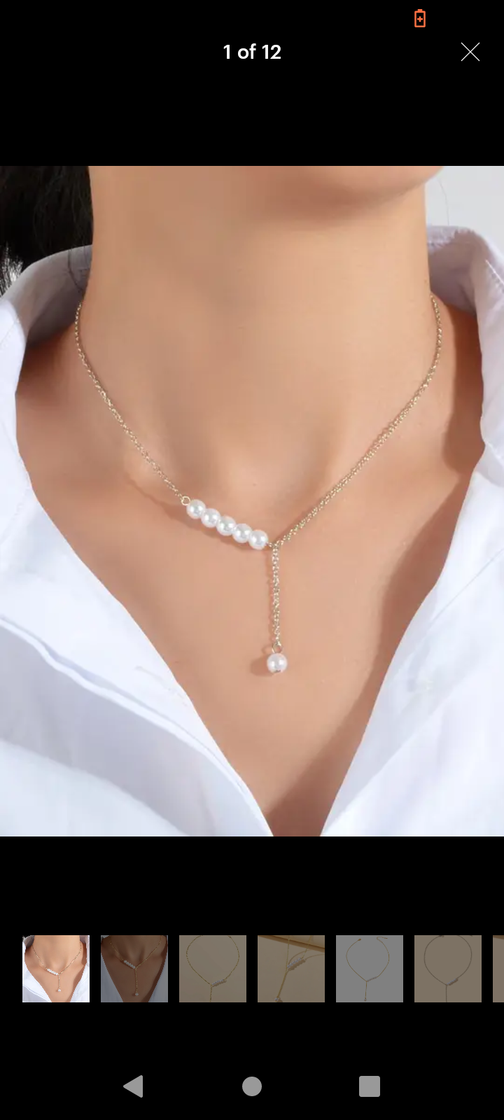 Pearl y shaped pendant necklace