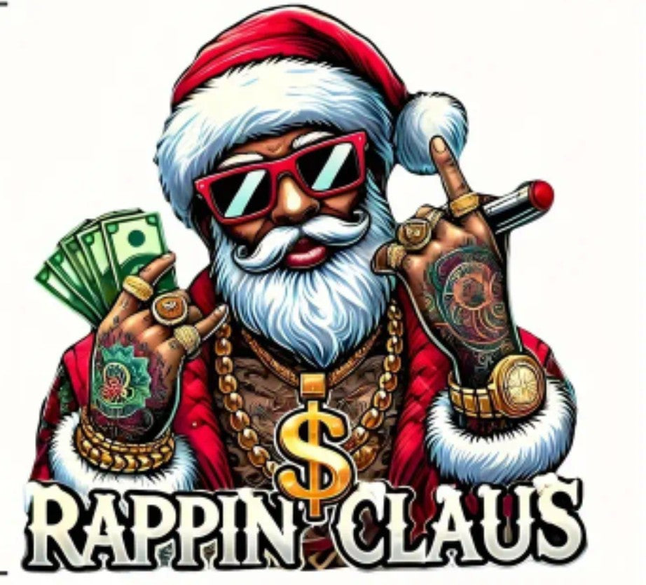 Rapping claus graphic t-shirt