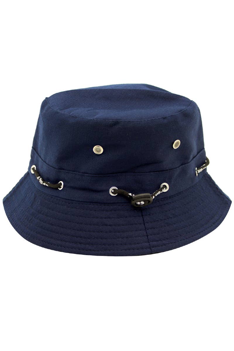 Retro Sporty Drawstring Polyester Bucket Hat - Unisex