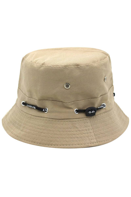 Retro Sporty Drawstring Polyester Bucket Hat - Unisex